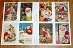 24 kusů staromódních pohlednic Santa Claus v celku - nerozřezané