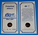 Pamětní mince 150 let železnice na ostravsku 1847/1997