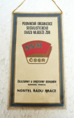 Zobrazit detail zboží: ŽDB - Podniková organizace SSM ČSSR - Železárny a drátovny n.p. Bohumín nositel Řádu práce (Provozy, politika)