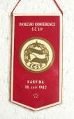 Zobrazit detail zboží: Okresní konference SČSP Karviná 1982 / Železárny a Drátovny n.p. Bohumín (Provozy, politika)