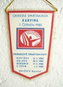 Zobrazit detail zboží: Okresní Spartakiáda KARVINÁ 1980, Okrskové Spartakiády: Havířov 31.5.1980, Orlová 24.5.1980, Bohumín 17.5.1980, Č.Těšín 1.6.1980 / ŽDB (Tempo, ZK ROH, Jiskra, SUDAPM)
