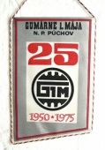 Zobrazit detail zboží: 25 let .Gumárne 1.Mája n.p .Púchov 1950 - 1975 (RETRO Doprava)