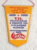 Zobrazit detail zboží: VII. Tělovýchovné a branné hry Stavbařské mládeže,Spartakiádní Stadion TJ SPARTAK Kovona-Karviná 22-23.5.1980 / Vítkovické Stavby Ostrava (RETRO Sportovní)