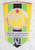 Zobrazit detail zboží: OKR - Důl A. Zápotocký nositel Řádu práce - Podnik socialistické práce (Hornické vlaječky a)