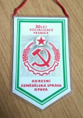 Zobrazit detail zboží: 30 let Socializace vesnice, Okresní Zemědělská Správa Opava  /  SSM ČSSR OV SSM v Opavě, ZO Hrabině  Hrabyňská 50. (RETRO Politické)