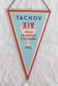 Zobrazit detail zboží: XIV. Sraz Mladých Stavbařů  , Tachov  1982  /  SOU Stavební Tachov-Světce (RETRO Politické)