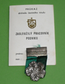 Zasloužilý pracovník podniku za dlouholetou a obětavou práci v hornictví
