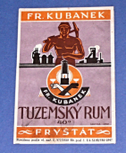 Zobrazit detail zboží: František Kubánek, Fryštát - Tuzemský rum (Nápojové etikety)