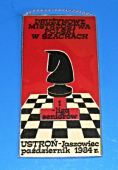 Zobrazit detail zboží: Šachy - Druźynowe mistrzostwa Polski w szachach - 1.liga seniorów - Ustroń Jaszowiec , paździk 1984 r. (RETRO sport - Šachy)