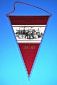Zobrazit detail zboží: Koksovna Vítězný Únor Ostrava, nositel Řádu práce 1908 / KVÚ (modro-červená) (RETRO Hornické)