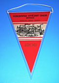 Zobrazit detail zboží: Koksovna Vítězný Únor Ostrava, nositel Řádu práce 1908 / KVÚ (modrá) (RETRO Hornické)