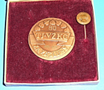 Medaile - Ostrava TJ VŽKG - Za zásluhy / 80 let 1895-1975 s klopovým odznáčkem
