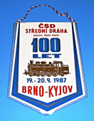 Zobrazit detail zboží: ČSD - střední dráha 100 let Brno-Kyjov 19-20.9.1987 / Den Československých železničářů - Vlárská trať 1887-1987 (- kolejová )
