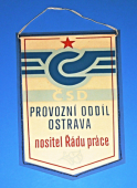 Zobrazit detail zboží: ČSD - Provozní oddíl Ostrava, nositel Řádu práce / Efektivní a kvalitní práci za splnění úkolů 7.pětiletky v železniční dopravě ! (RETRO Doprava)