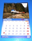 Kalendář závěsný - ČD České dráhy 1997 - Nákladní přeprava Cargo