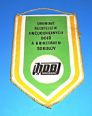 Zobrazit detail zboží: HDB - Oborové ředitelství hnědouhelných dolů a briketáren Sokolov / 25 let sjednocené tělovýchovy tělovýchovné jednoty Baník Sokolov (Hornické vlaječky b)